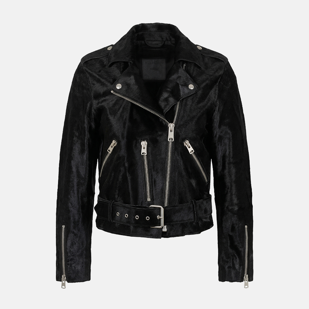 Super Flea Market+AllSaints+Black fitted belted biker jacket +Brand archive 1